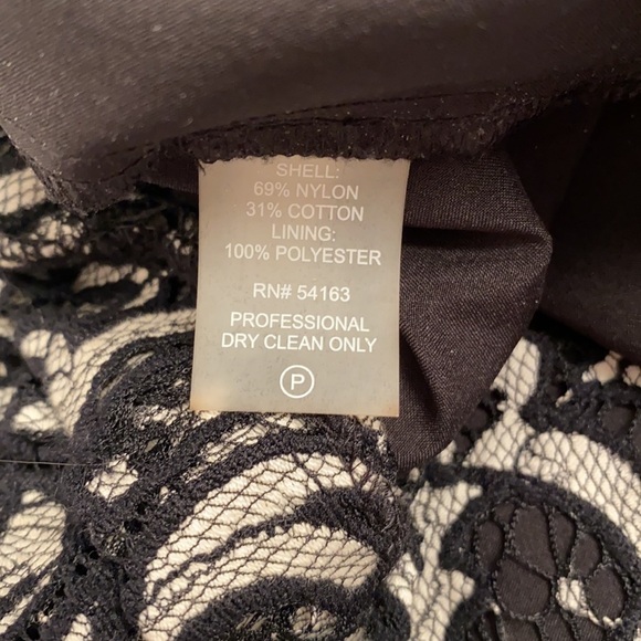 Tommy Hilfiger black lace overlay and off-white Damask sheath dress 12 - Picture 12 of 14